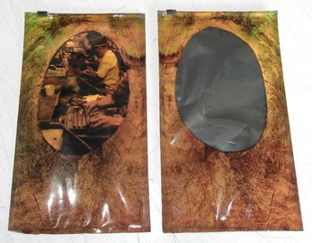 Kundengebundene Zigarren-befeuchtende Taschen-selbstdichtende gleitende Reißverschluss-Tasche mit transparentem Fenster