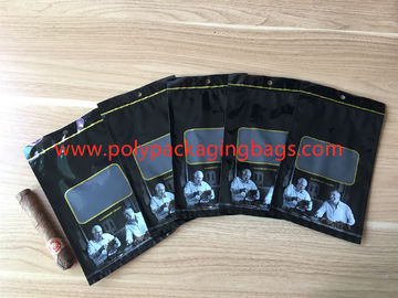 Kundenspezifische Loge-Zigarren-befeuchtende Reißverschluss-Plastiktasche-Größe W135 X L255mm