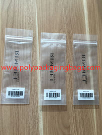 Weiße transparente zusammengesetzte kleine Plastikzipverschluss-Taschen, die mit QR Code gedruckt stehen