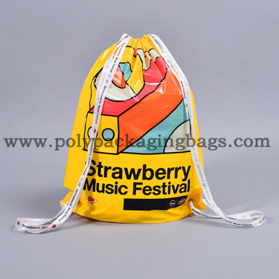 PET 40L 0.05mm Plastikzugschnur-Rucksack für Kleidungs-Zugschnur-Plastiktaschen