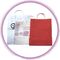 Kundenspezifische weißes/rotes kleines Geschenk-harte Kunststoffgriff-Tasche mit buntem Drucken