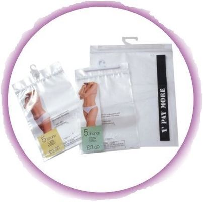 Wässern Sie Beweis Polytaschen mit Aufhängern/Haken-und Zipverschluß für die Unterwäsche/das Kleid der Männer