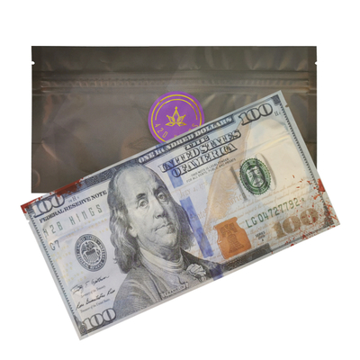 Custom Flat Pouch wieder verschließbare Ziplock Tasche mit 3 Seiten Siegel für die Verpackung von Tabakzigaren Mylar Tasche