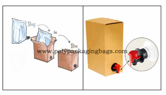 Wiederverwendbare Doppelschicht-flüssige Speicher-Aluminiumfolie-Tasche SCHELLFISCH Tasche in den Kasten-Taschen für Wein