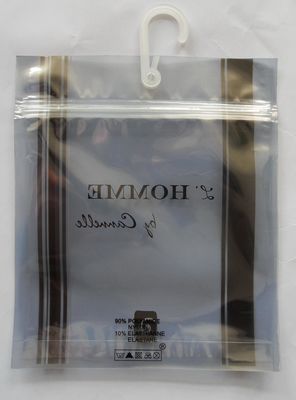 Wässern Sie Beweis Polytaschen mit Aufhängern/Haken-und Zipverschluß für die Unterwäsche/das Kleid der Männer