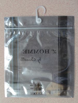 Wässern Sie Beweis Polytaschen mit Aufhängern/Haken-und Zipverschluß für die Unterwäsche/das Kleid der Männer