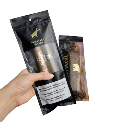 Custom Ziplock Zigarren-Humidor-Taschen mit Feuchtigkeitssystem und Display-Fenster 90 Tage Aufbewahrung 20 Zigarren Kapazität