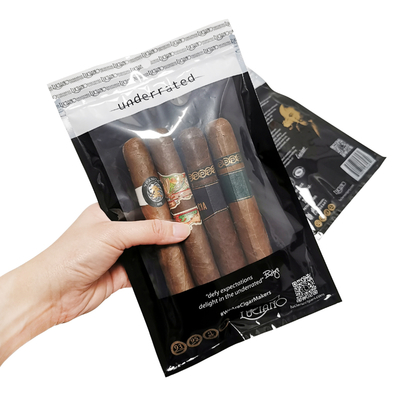 Gewässerte Tabakverpackungen Luftbefeuchter Kunststoffbeutel Luftbefeuchtende Zigarren Luftbefeuchter Taschen für 5-6 Zigarren mit Hygrometer & Divider