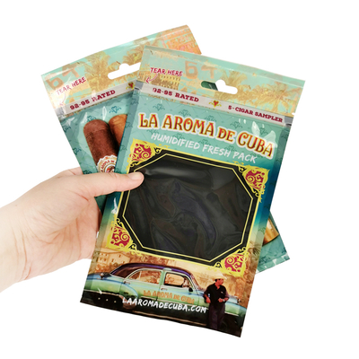 High Quality 90-Day Cigar Packaging Bag Plastic Humidifier Stand 65-75% RH BOPP PE PE Type Gravure Printing