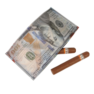 Custom Flat Pouch wieder verschließbare Ziplock Tasche mit 3 Seiten Siegel für die Verpackung von Tabakzigaren Mylar Tasche