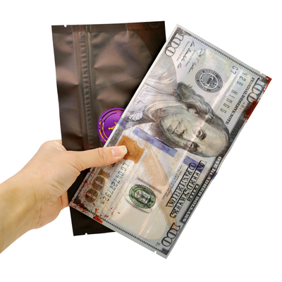 Custom Flat Pouch wieder verschließbare Ziplock Tasche mit 3 Seiten Siegel für die Verpackung von Tabakzigaren Mylar Tasche