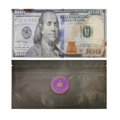 Custom Flat Pouch wieder verschließbare Ziplock Tasche mit 3 Seiten Siegel für die Verpackung von Tabakzigaren Mylar Tasche