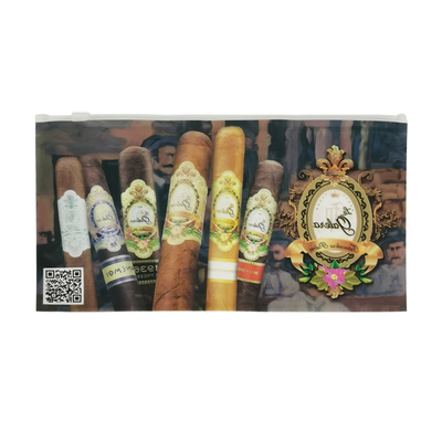 Custom Logo Druck Zigarrenpackung Slider Reißverschluss Tabakrohr Plastiktüte Packung Zigarren Humidor Gehäuse Reißverschluss Verpackungstüten