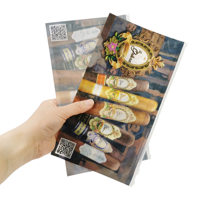 Custom Logo Druck Zigarrenpackung Slider Reißverschluss Tabakrohr Plastiktüte Packung Zigarren Humidor Gehäuse Reißverschluss Verpackungstüten