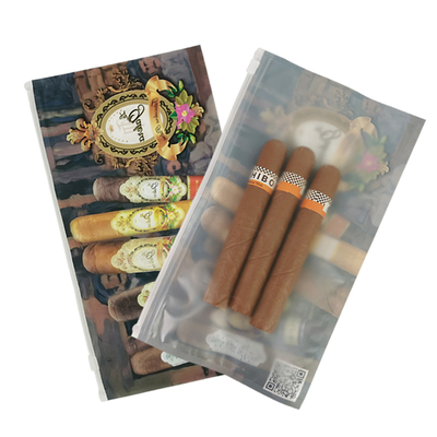 Custom Logo Druck Zigarrenpackung Slider Reißverschluss Tabakrohr Plastiktüte Packung Zigarren Humidor Gehäuse Reißverschluss Verpackungstüten