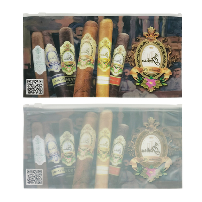 Custom Logo Druck Zigarrenpackung Slider Reißverschluss Tabakrohr Plastiktüte Packung Zigarren Humidor Gehäuse Reißverschluss Verpackungstüten