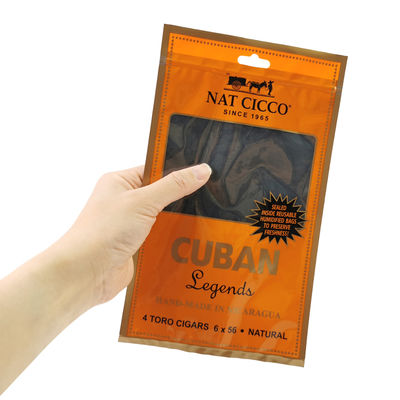 Individuelle Druck Reise-Zigarrenhumidor-Tasche für 4-6 Zigarren, befeuchtete Kunststoffbeutel mit Zigarrenverpackungsbeutel