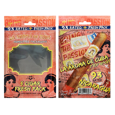 Individuelle Druck Reise-Zigarrenhumidor-Tasche für 4-6 Zigarren, befeuchtete Kunststoffbeutel mit Zigarrenverpackungsbeutel