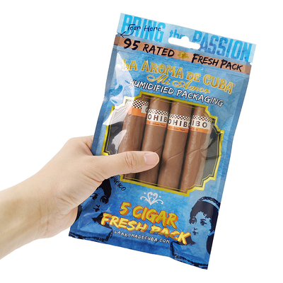 Custom Logo Ziplock Mylar Folien Zigarrenverpackungstüte Klares Plastikseiten Gusset für Haushaltsprodukte und Zigarren