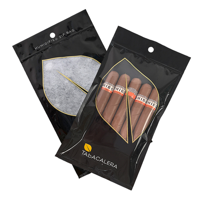PE-PET-Plastikverpackung Feuchtigkeitsdicht Wiederverwendbarer Zip Lock Mylar-Tasche Stehendes Design für Tabak Zigarren Heißstempel