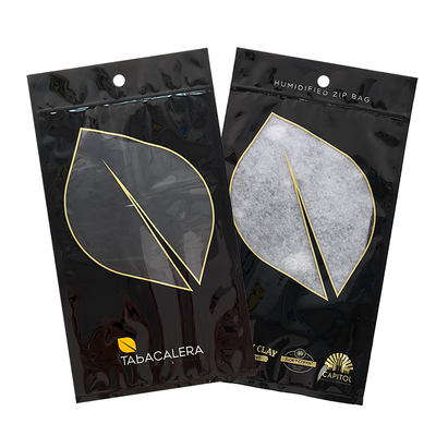PE-PET-Plastikverpackung Feuchtigkeitsdicht Wiederverwendbarer Zip Lock Mylar-Tasche Stehendes Design für Tabak Zigarren Heißstempel