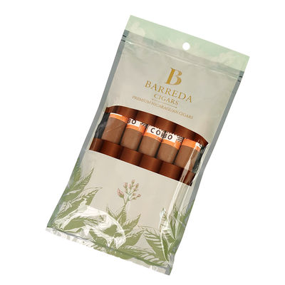 Kundenspezifischer Tiefdruck-Befeuchtungsbeutel für Zigarren Ziplock-Feuchtigkeitsbeutel für Zigarren 5 Zigarren Einfache Verpackung mit transparentem Fenster Kunststoffverpackung