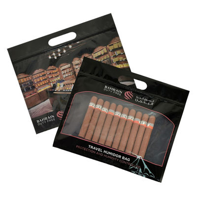 Individualisierter Druck Feuchtigkeit Zigarrenbeutel Reißverschluss Zigarrenhumidor Verpackung Reise Feuchtigkeit Befeuchter Beutel