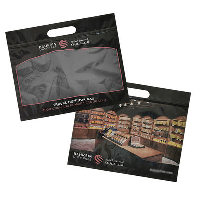 Individualisierter Druck Feuchtigkeit Zigarrenbeutel Reißverschluss Zigarrenhumidor Verpackung Reise Feuchtigkeit Befeuchter Beutel