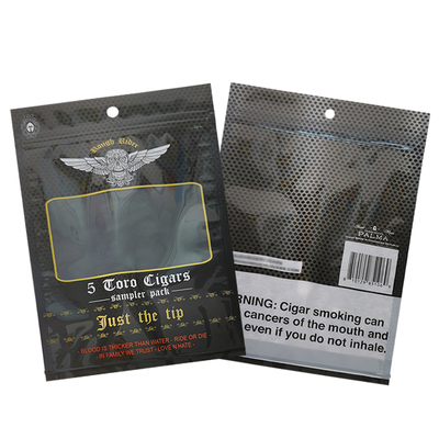 Individuell gedruckte Logo Feuchtigkeitsdichte 3-seitige versiegelte Zigarren-Humidor-Tasche für Reisen und Feuchtigkeits-/Feuchtigkeitsverpackung
