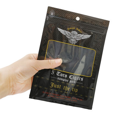 Kundenspezifisch gestaltete, feuchtigkeitsbeständige Flachbeutel, bedruckt, heißsiegelbar, aus Aluminiumfolie, Mylar, 3-Seiten-Siegel für Tabakblatt-Zigarrenwickel