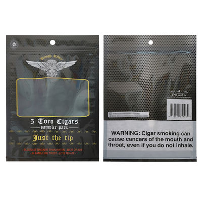 Kundenspezifisch gestaltete, feuchtigkeitsbeständige Flachbeutel, bedruckt, heißsiegelbar, aus Aluminiumfolie, Mylar, 3-Seiten-Siegel für Tabakblatt-Zigarrenwickel