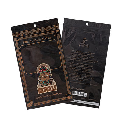 Kundenspezifische Mylar-Tabakbeutel, geruchsdicht, Zigarrenbeutel, Ziplock-Blattverpackung, Humidor, Heißsiegel-Kunststofffolie, tragbarer Zigarrenhumidor