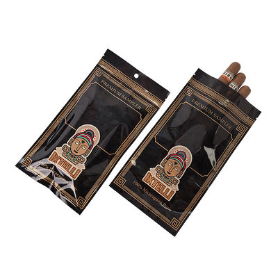 Kundenspezifische Mylar-Tabakbeutel, geruchsdicht, Zigarrenbeutel, Ziplock-Blattverpackung, Humidor, Heißsiegel-Kunststofffolie, tragbarer Zigarrenhumidor