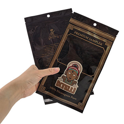 Kundenspezifische Mylar-Tabakbeutel, geruchsdicht, Zigarrenbeutel, Ziplock-Blattverpackung, Humidor, Heißsiegel-Kunststofffolie, tragbarer Zigarrenhumidor