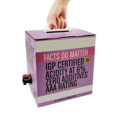 Custom Aluminium Transparent Bib Bag 5L Saft Verpackung Getränke Tasche Weingüter in Karton