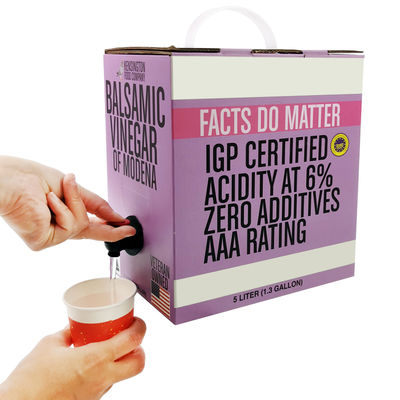 Custom Aluminium Transparent Bib Bag 5L Saft Verpackung Getränke Tasche Weingüter in Karton