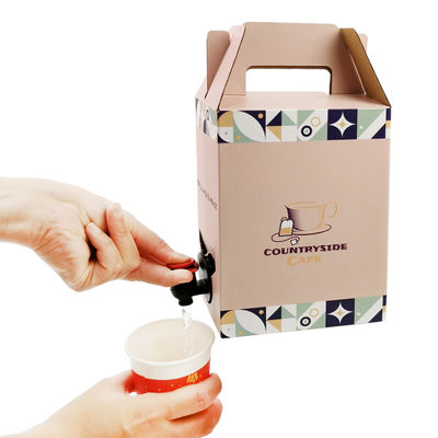 Custom 2L 3L 5L Einwegpapierkarton Verpackung Kaffee Kaltbrühe Saft Box Dispenser Tasche in Box aseptische Tasche
