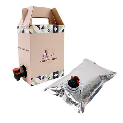 Custom 2L 3L 5L Einwegpapierkarton Verpackung Kaffee Kaltbrühe Saft Box Dispenser Tasche in Box aseptische Tasche