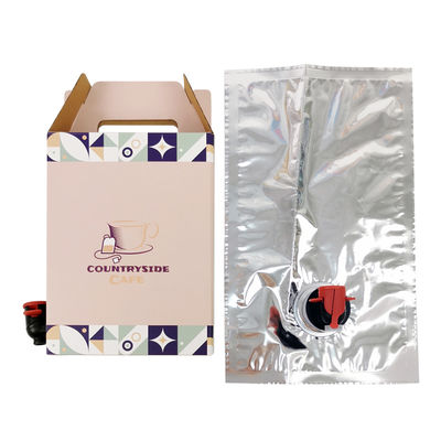 Custom 2L 3L 5L Einwegpapierkarton Verpackung Kaffee Kaltbrühe Saft Box Dispenser Tasche in Box aseptische Tasche