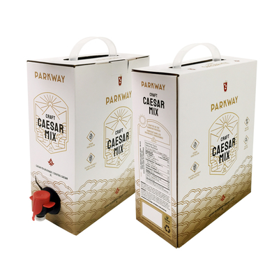 Kundenspezifische 1L 1,5L 2 Liter 3L 5L 96OZ BIB BEUTEL Einwegbeutel in Box TeeSaft Kaffee To Go Papierbox-Verpackung mit Spender