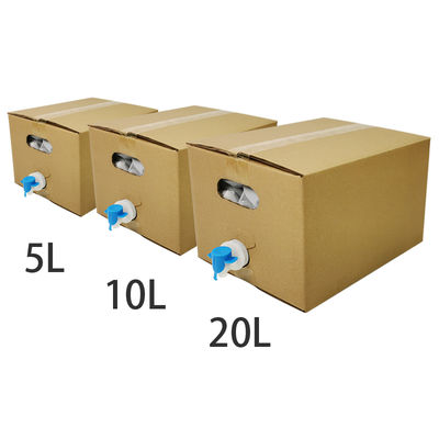 5L 10L 20L Beutel in Box Lebensmittelqualität Transparente aseptische Kunststoff-Weinsäfte Verpackung mit Wasserhahn und Karton Behälter BIB-Tasche