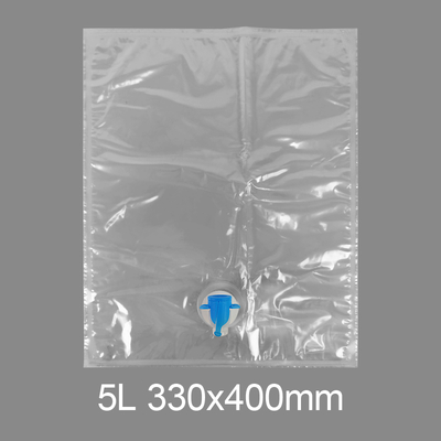Custom Transparent BiB 5l Plastic Tap Bag Drinking Water Wine Juice Bag in Box Dispenser With Butterfly Valve Vitop