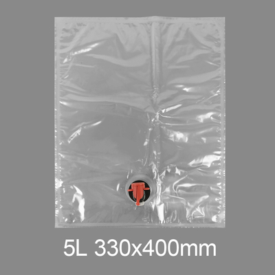 Custom Transparent BiB 5l Plastic Tap Bag Drinking Water Wine Juice Bag in Box Dispenser With Butterfly Valve Vitop