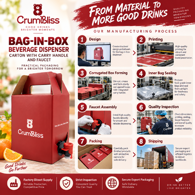 Individuelle Tasche in Boxbehälter Handgriff mit oder ohne Ideal für Lebensmittel Getränke Chemische und industrielle Flüssigkeitsverpackungen