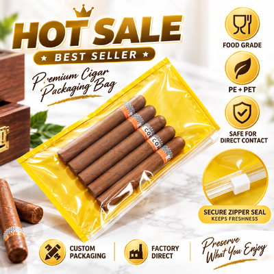 Inside Humidity Sheet Humidified Cigar Bags 009mm Thickness Moisture Barrier Packaging Designed to Preserve Cigar Flavor