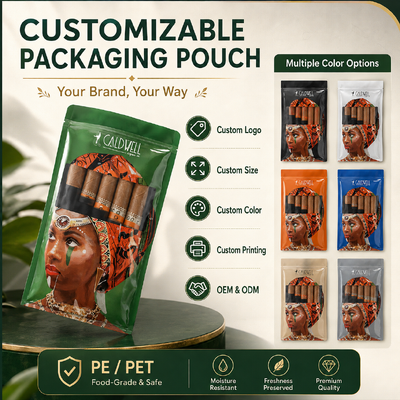 Cigar Humidor Bags Made with Foodgrade TPU PE Featuring Ziplock Design Offering Airtight Storage and Humidity Maintenance