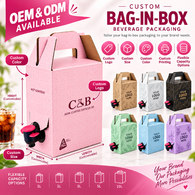 ISO-zertifizierter Bag-in-Box-Kunststoff, rechteckiges Design, geeignet für die Verpackung von Flüssigkeiten in den Lebensmittel-, Getränke- und Chemiesektoren