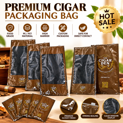 5 Zigarren Volumen Zigarren Humidor Taschen Reißfeste durchstichfeste Kunststoff-Reißverschlusstaschen Ideal für Zigarrenbefeuchtung und Lagerung