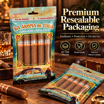 MOPPPE Material Structure Humidified Cigar Bags Featuring Inside Humidity Sheet Offering Moisture Balance and Protection for Cigars