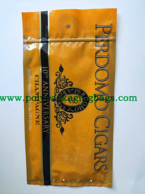 Zip-Lock-Beutel für befeuchteten Tabak, Reise-Kunststoffbeutel, Verpackungsfolien, Zigarrenverpackungsbeutel mit Loch und Fenster